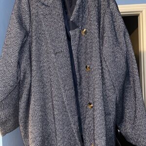 Old Navy Navy and White Winter/Dress Coat